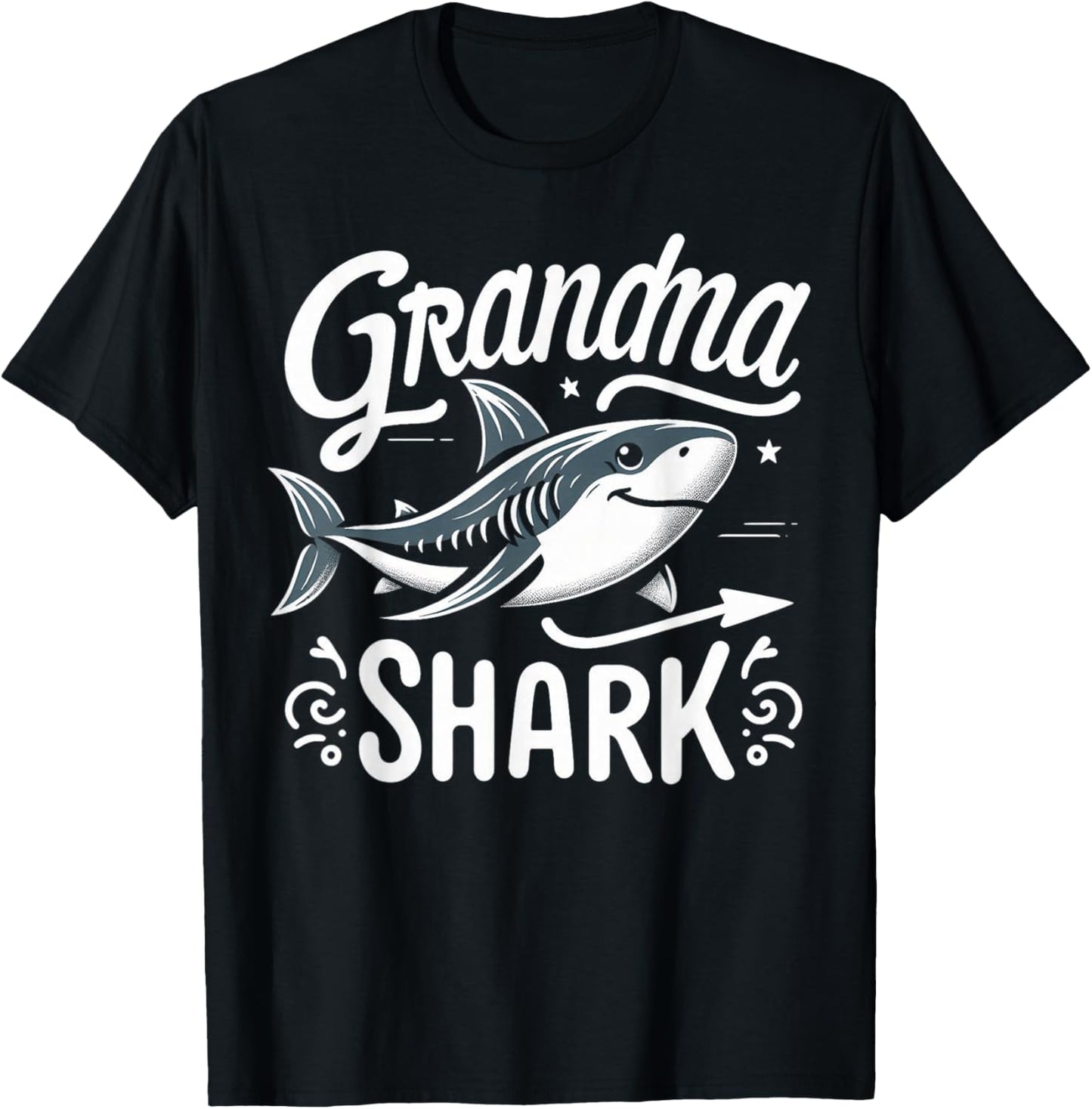 Grandma Shark Funny Shark Matching Family T-Shirt - T-Shirt | Black