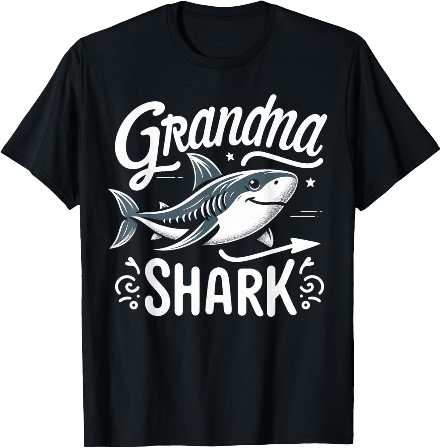Grandma Shark Funny Shark Matching Family T-Shirt - T-Shirt | Black
