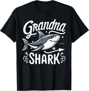 Grandma Shark Funny Shark Matching Family T-Shirt - T-Shirt | Black