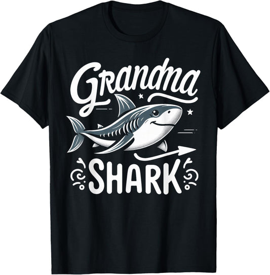 Grandma Shark Funny Shark Matching Family T-Shirt - T-Shirt | Black