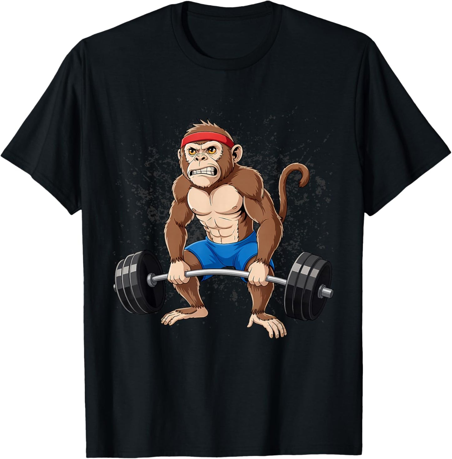Monkey Weightlifting Powerlifting Deadlift Fitness T-Shirt - T-Shirt | Black