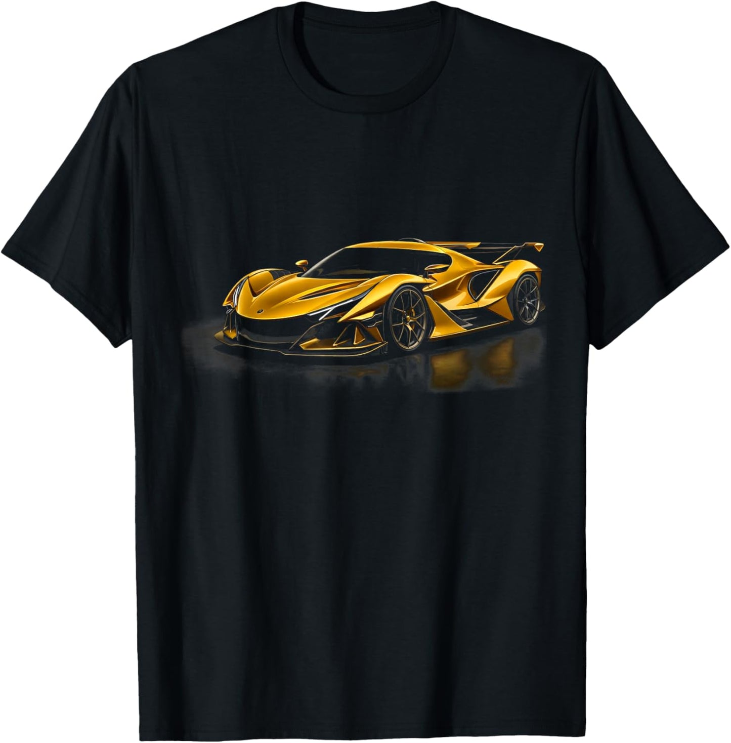 Exotic Car Yellow Racing Car, Turbo Race Kids Boys T-Shirt - T-Shirt | Black