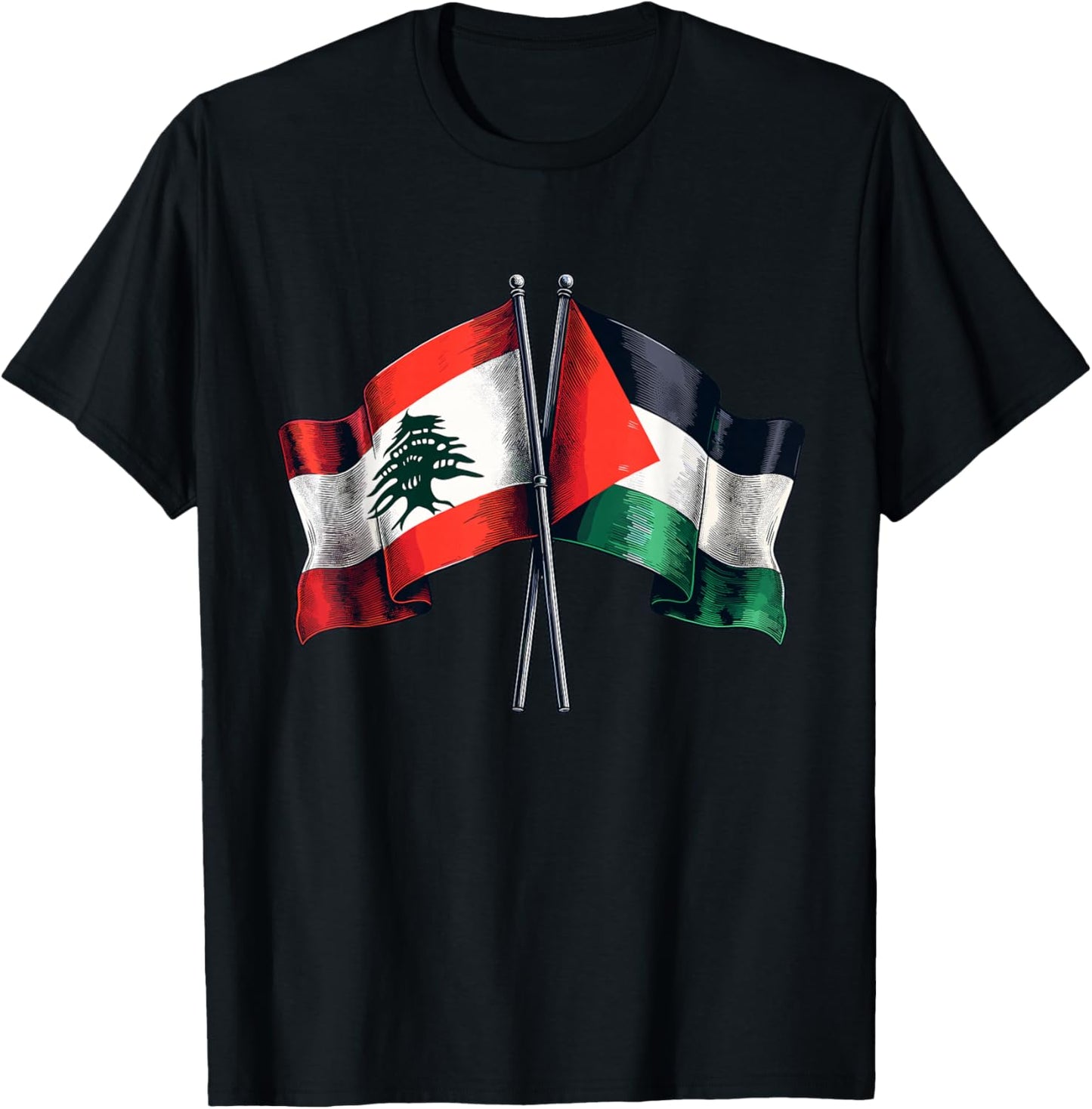 Lebanon Palestine T-Shirt - T-Shirt | Black