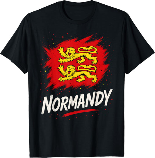 Normandy Flag Norman Pride T-Shirt - T-Shirt | Black