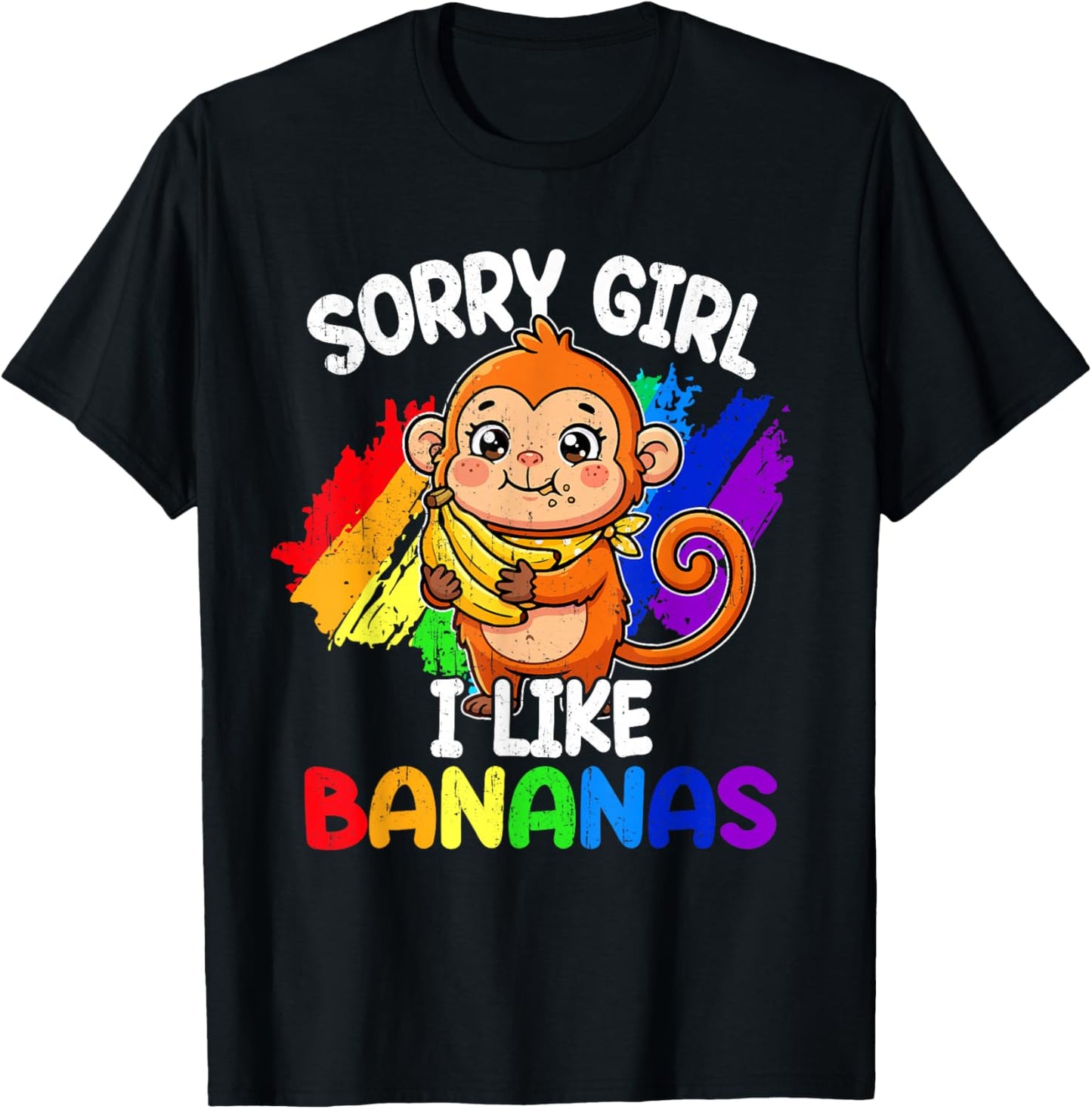 Funny Gay Pride Like Bananas Rainbow Flag LGBT Ally Humor T-Shirt - T-Shirt | Black