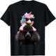 Unicorn Riding Poodle Boys Girls Women Kids Teens Rainbow T-Shirt - T-Shirt | Black
