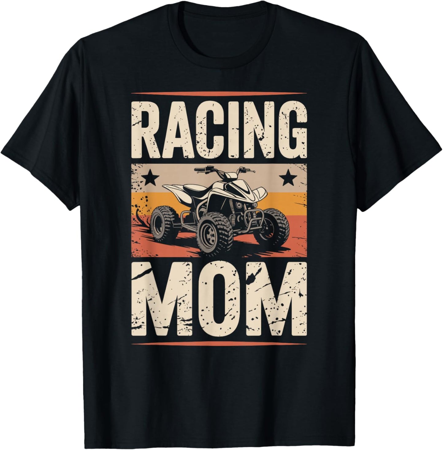 Mother's Day Quad Biking ATV Four Wheeler Racing Mom T-Shirt - T-Shirt | Black
