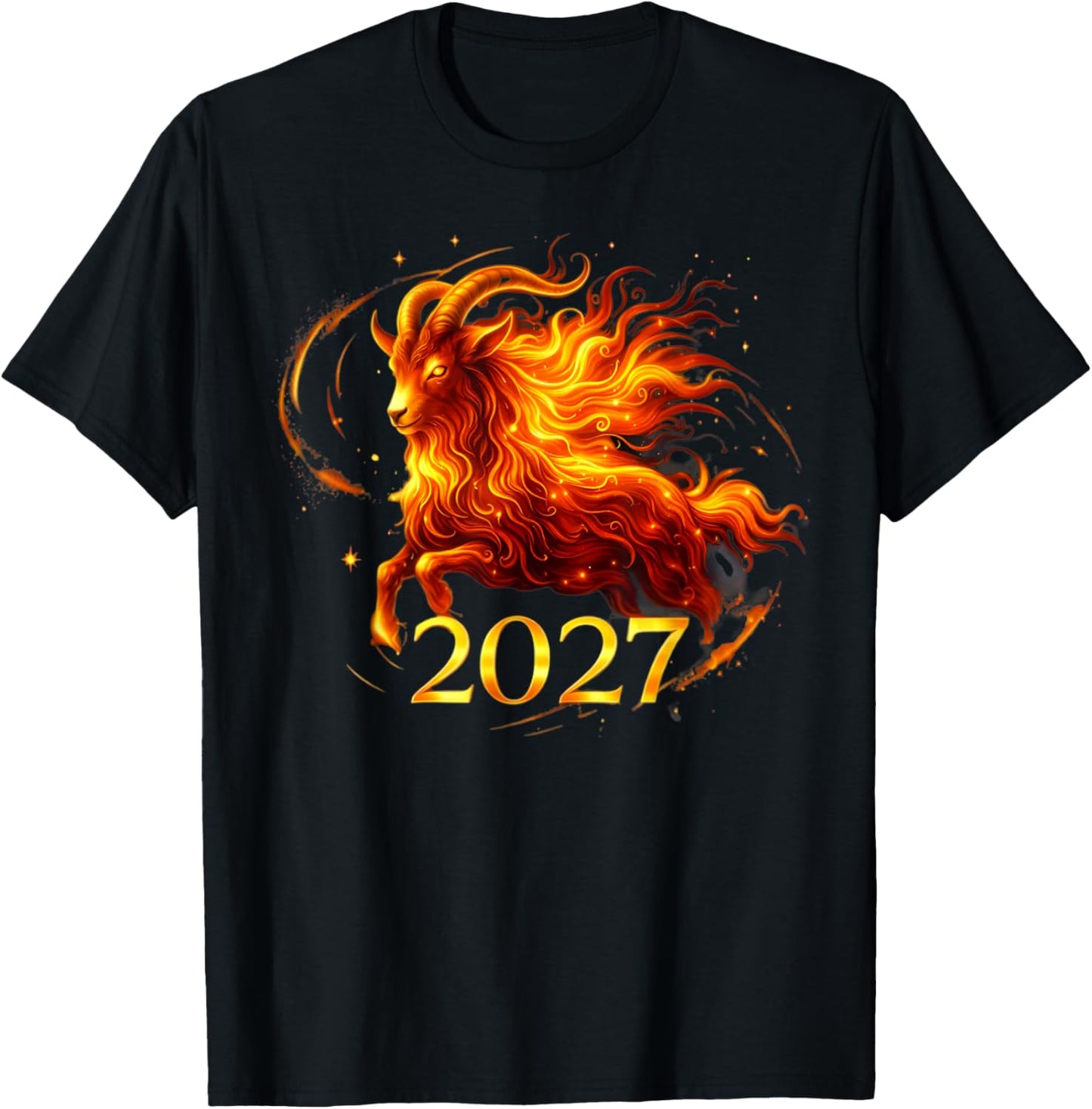 Chinese New Year 2027 Fire Goat Year of The Goat 2027 T-Shirt - T-Shirt | Black