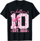 Hello Ten Est 2016 Pink Coquette Bow 10th Birthday Girls T-Shirt - T-Shirt | Black