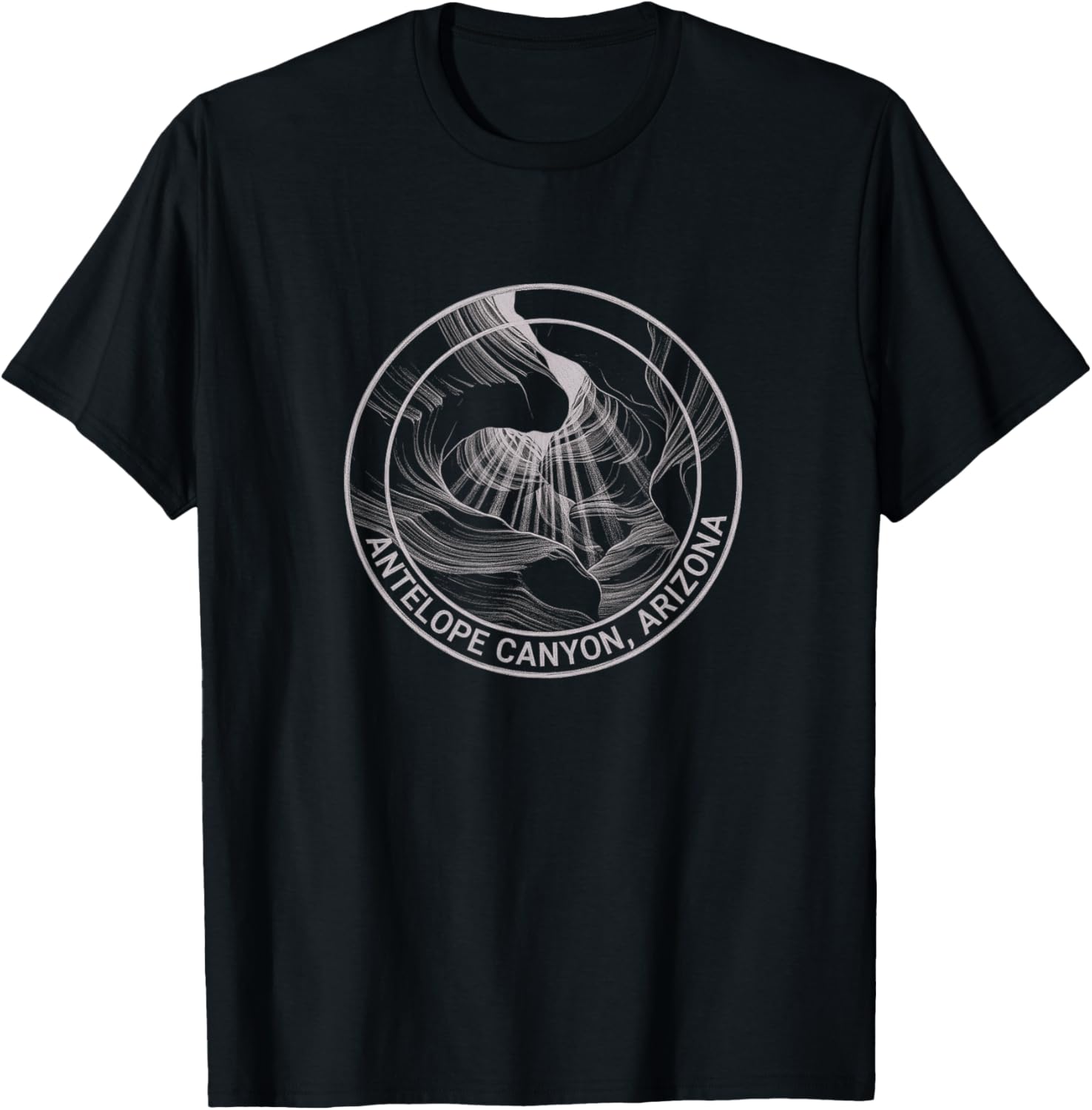 Vintage Antelope Canyon Arizona Sketch T-Shirt - T-Shirt | Black