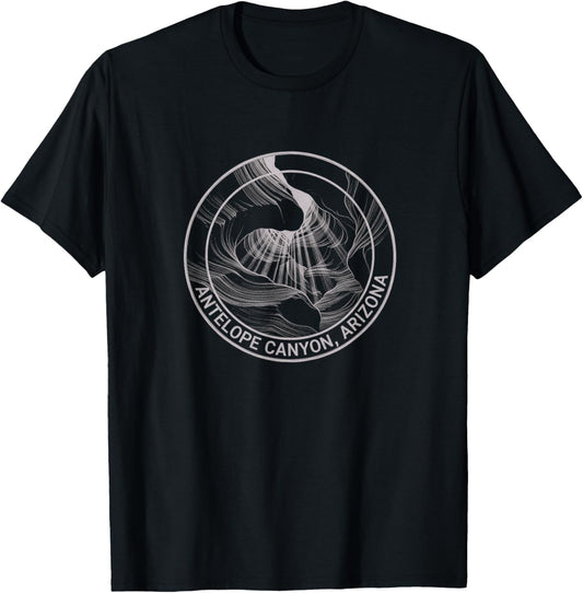 Vintage Antelope Canyon Arizona Sketch T-Shirt - T-Shirt | Black