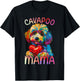 Cavapoo Lover Mama Heart Pop Art Cavapoo Mom T-Shirt - T-Shirt | Black
