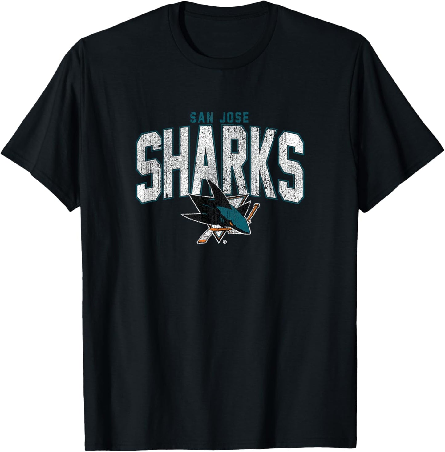 San Jose Sharks Logo Vintage NHL Hockey T-Shirt - T-Shirt | Black