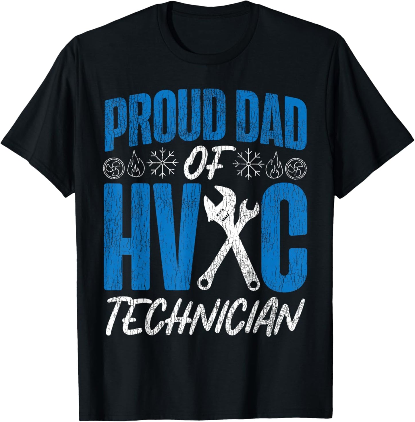HVAC Technician Tech Dad Vintage Proud Dad of A HVAC T-Shirt - T-Shirt | Black