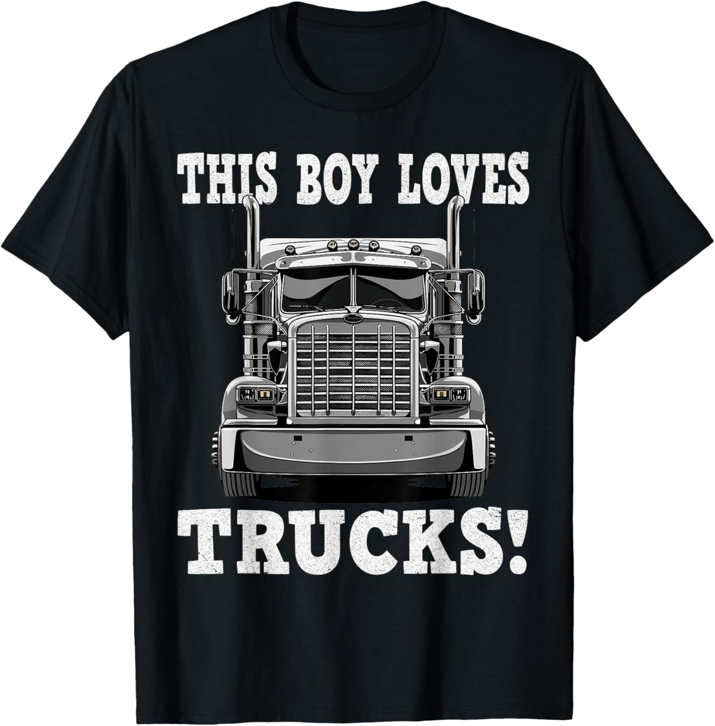 This boy Loves Trucks T-Shirt - T-Shirt | Black