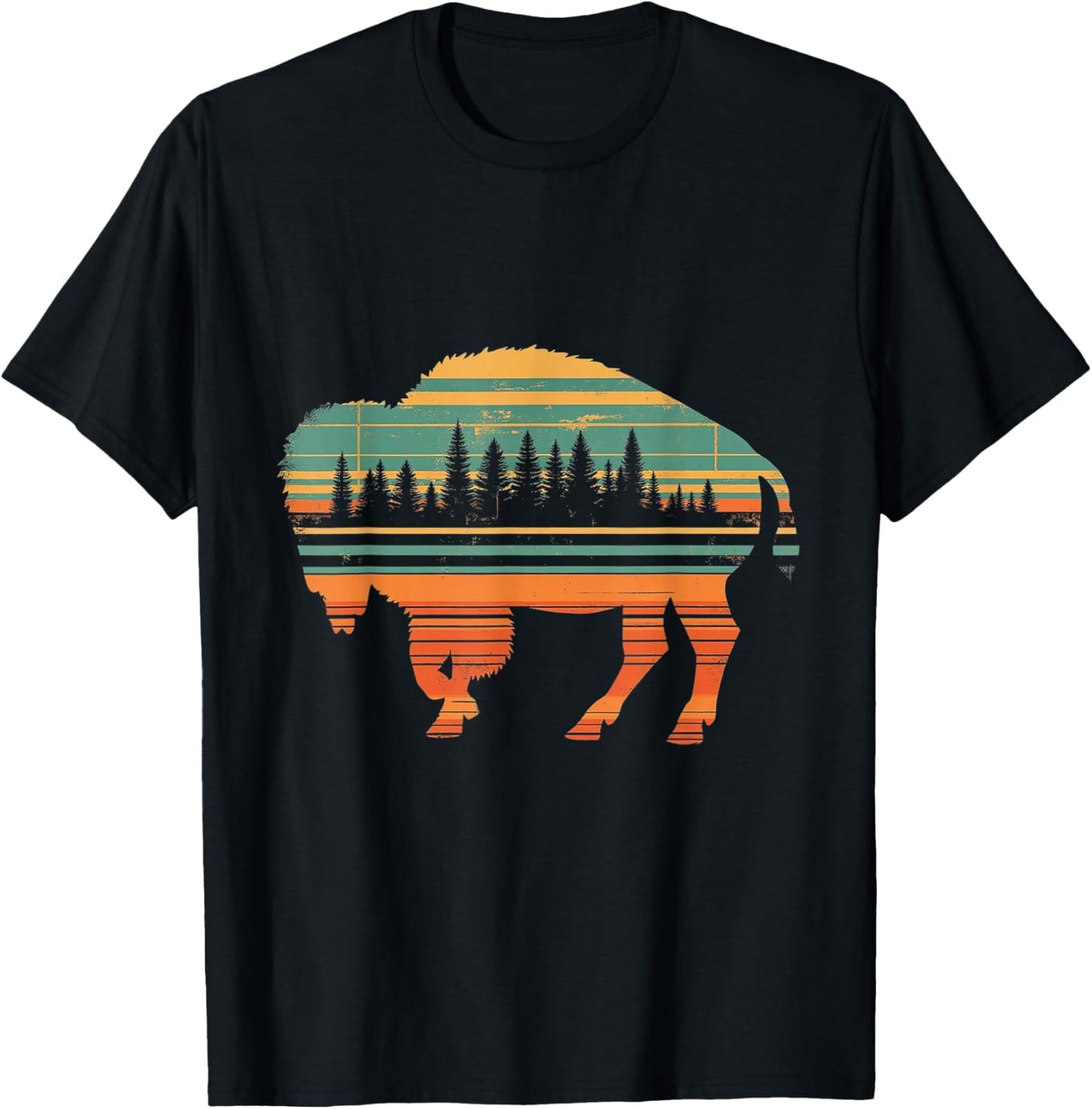 Vintage Buffalo Forest T-Shirt - T-Shirt | Black