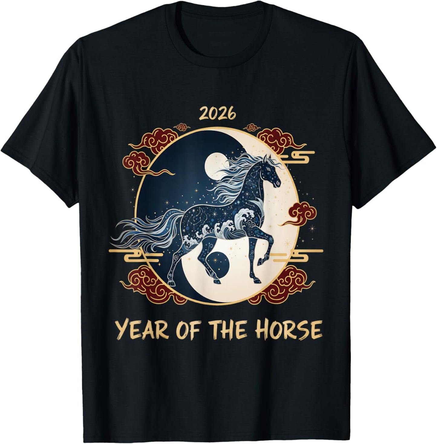 Chinese New Year 2026 Year of the Horse T-Shirt - T-Shirt | Black