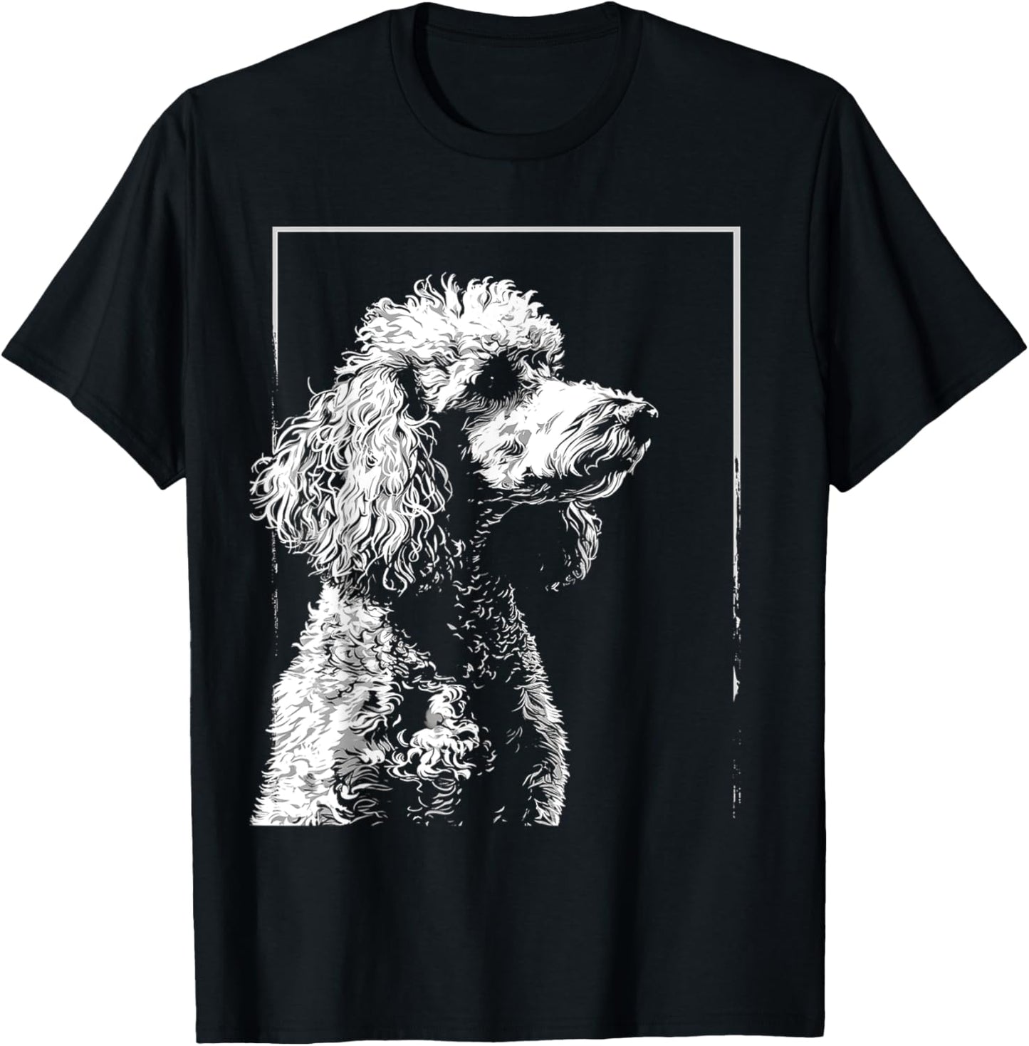 Poodle Motif Pet Art Dog Poodle Women Kids T-Shirt - T-Shirt | Black