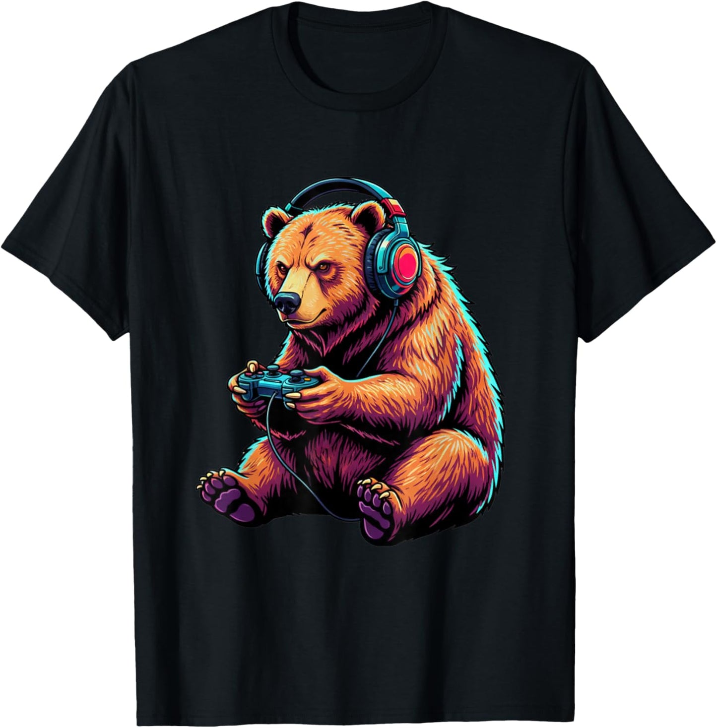 Grizzly Bear Funny Video Games Grizzly Bear T-Shirt - T-Shirt | Black