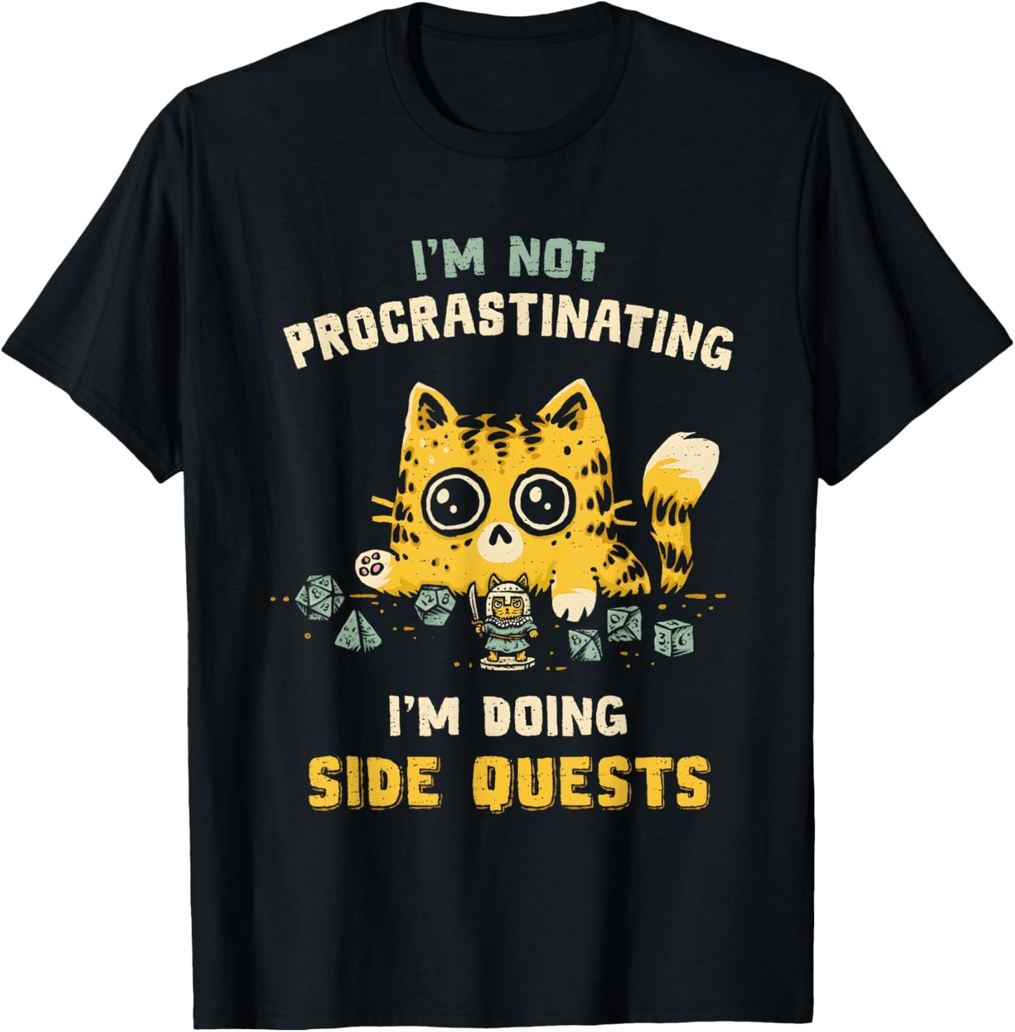 I’m Not Procrastinating I’m Doing Side Quests Cat Women T-Shirt - T-Shirt | Black