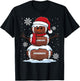 Merry Christmas Football Snowman Holiday Sports Xmas Pajamas T-Shirt - T-Shirt | Black