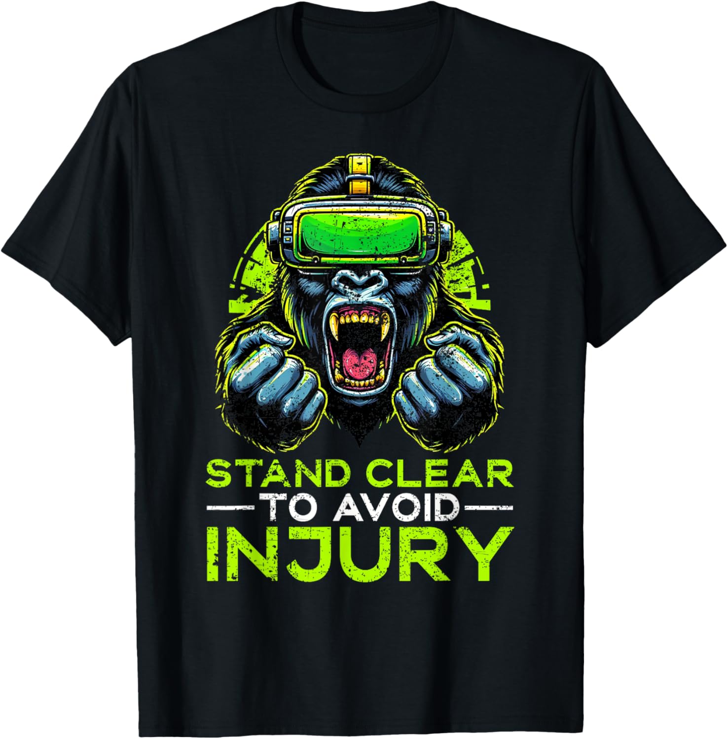 Gorilla VR Gamer Virtual Reality Headset Monkeys T-Shirt - T-Shirt | Black