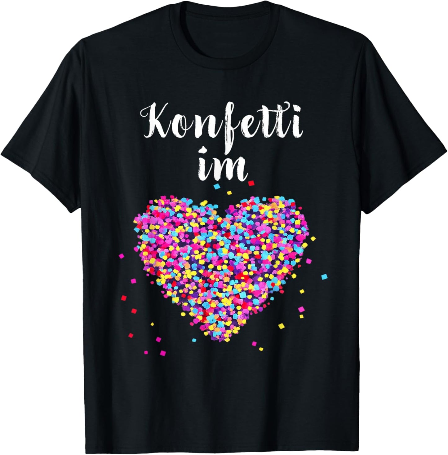 Confetti in Heart Fancy Dress Carnival Confetti Costume Outfit T-Shirt - T-Shirt | Black