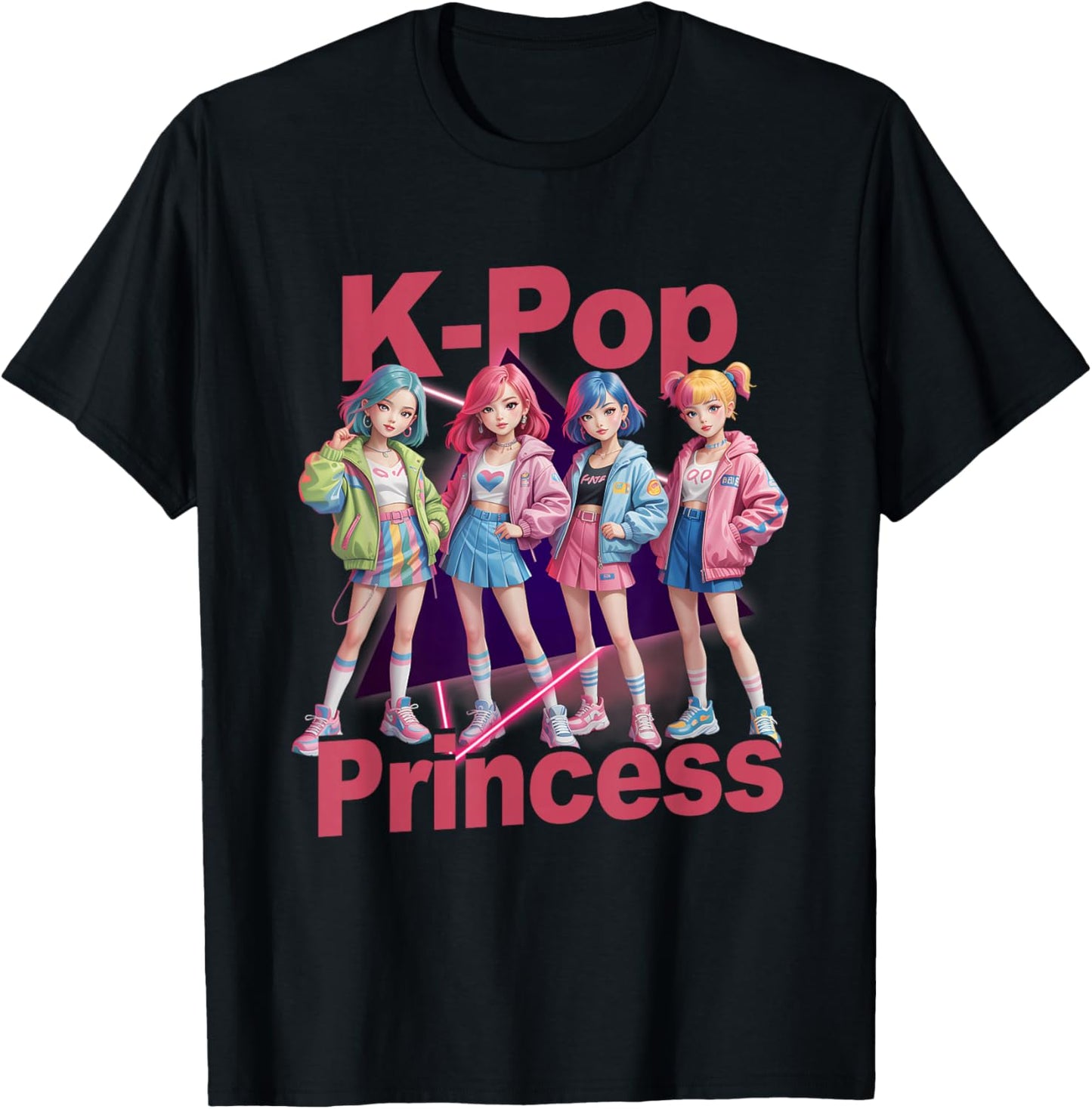 K-Pop Korean Princess Pop Music Idol Group Concert Band Girl T-Shirt - T-Shirt | Black