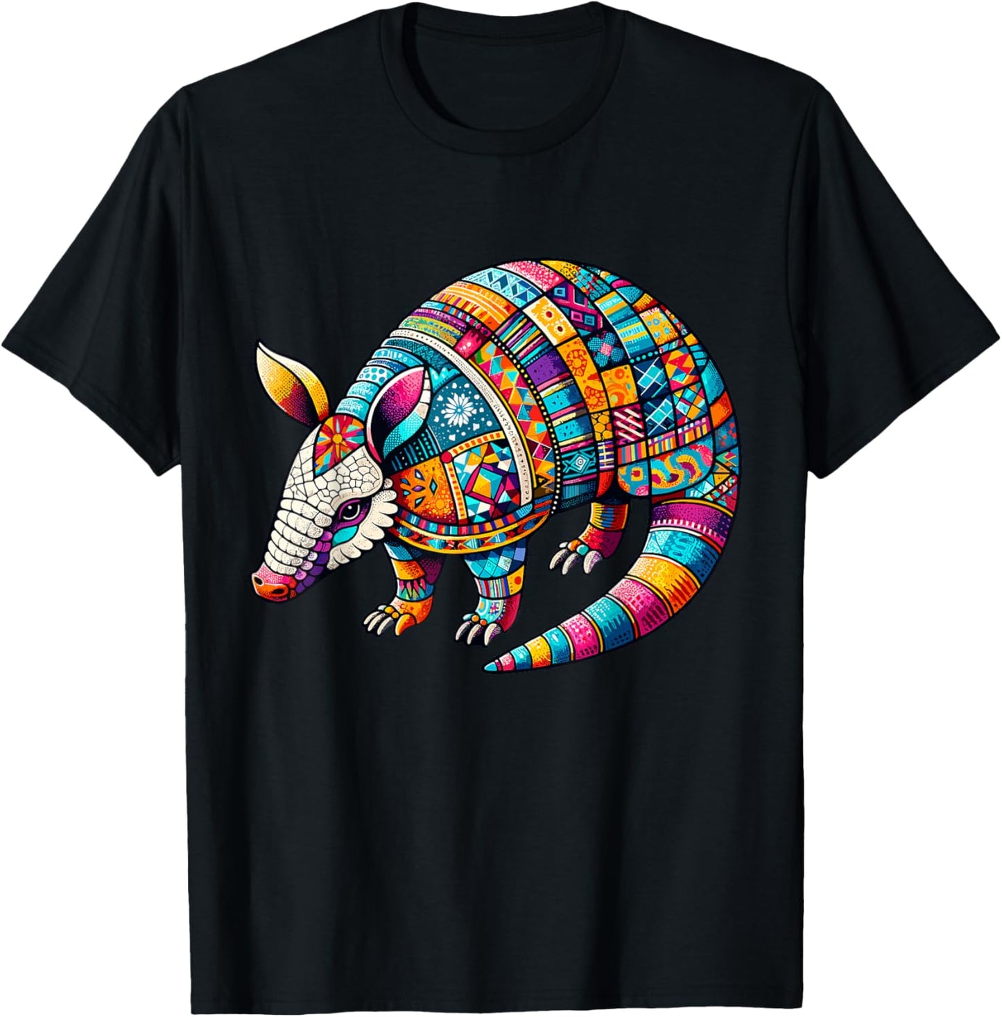 Tribal Patchwork Armadillo Lover Shirt Vintage Armadillo T-Shirt - T-Shirt | Black