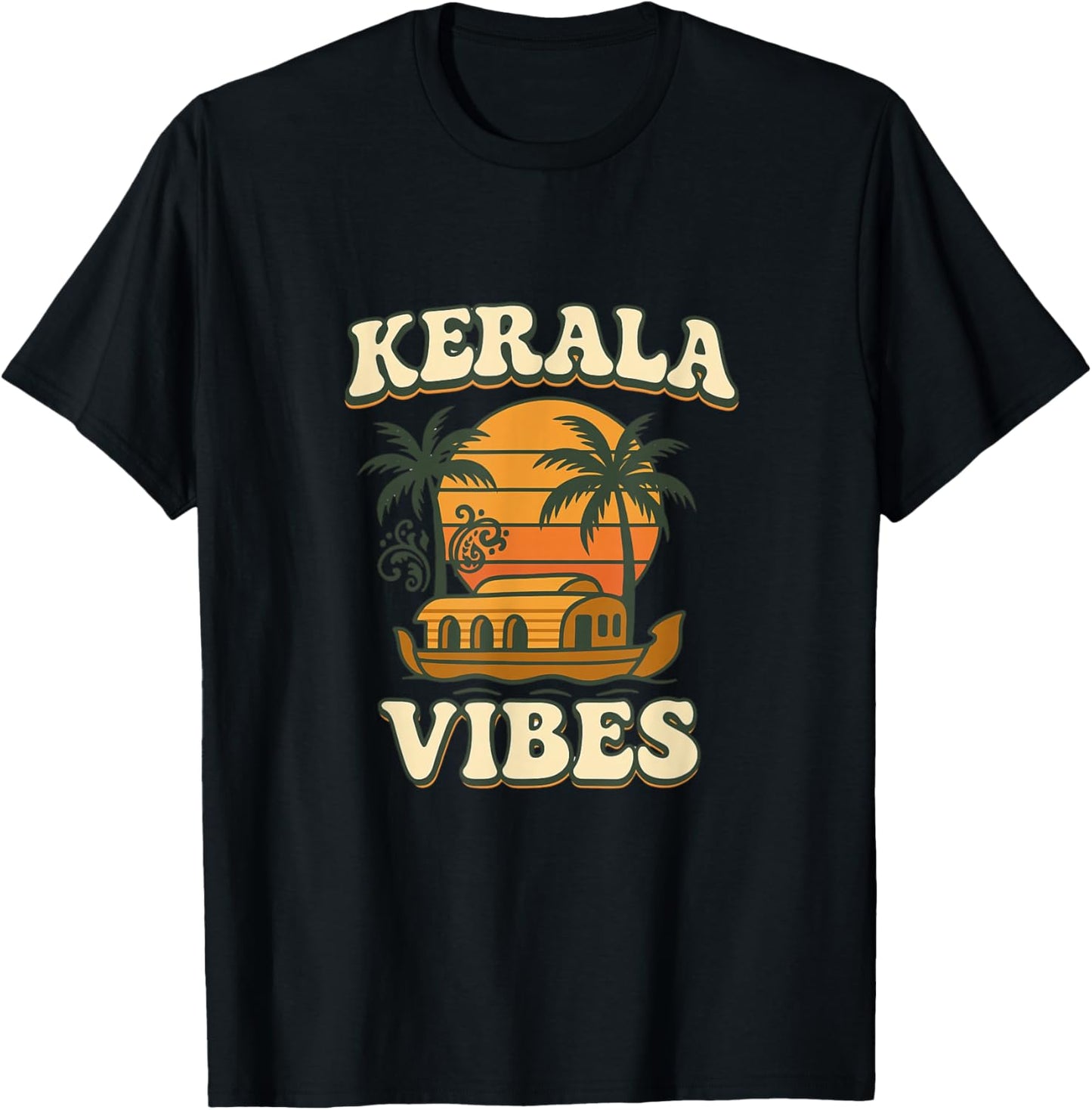 Kerala Vibes Retro Design T-Shirt - T-Shirt | Black