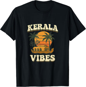 Kerala Vibes Retro Design T-Shirt - T-Shirt | Black