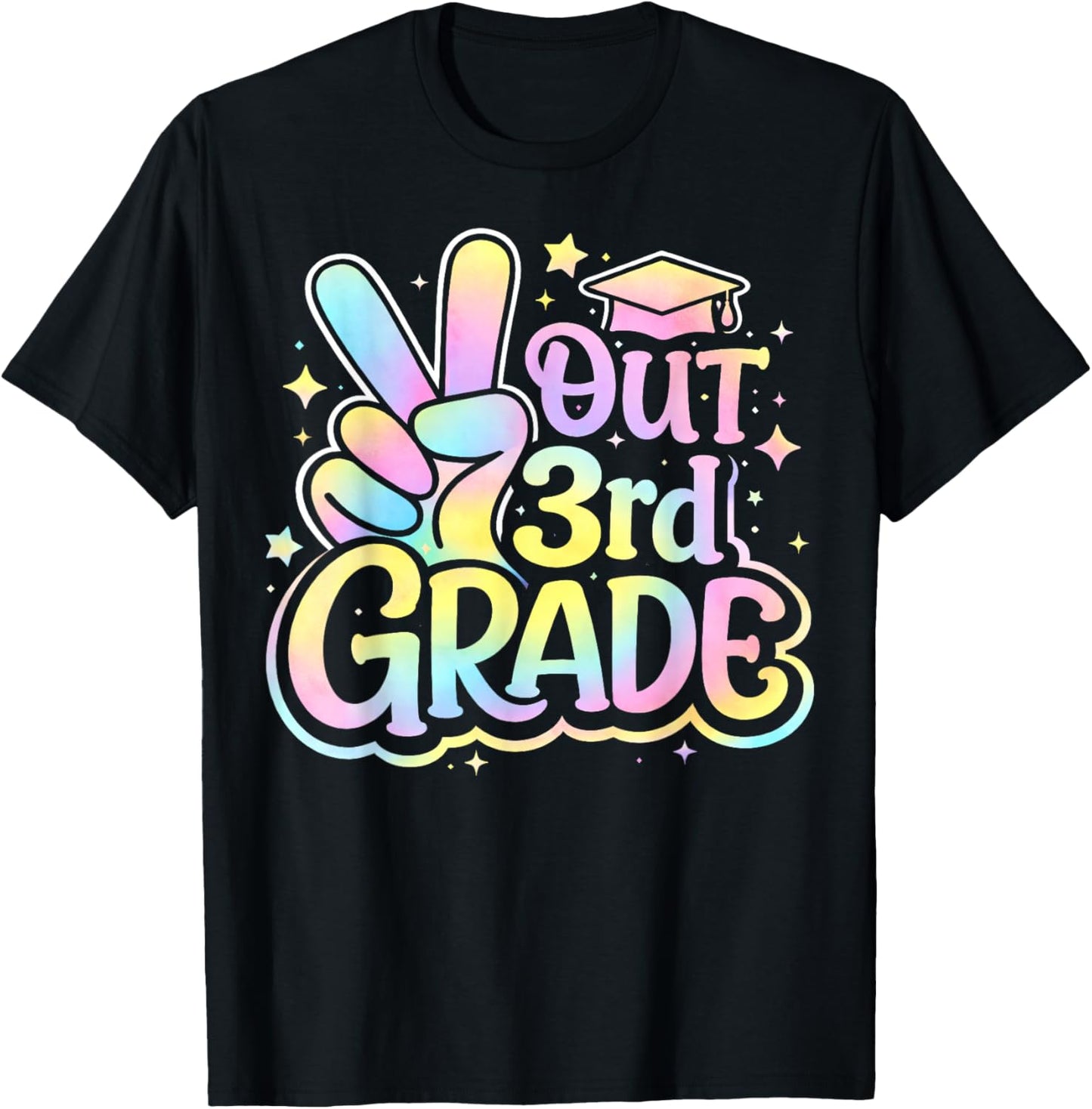 Last Day of School Peace Out 3rd Grade Pastel Teacher Kid T-Shirt - T-Shirt | Black