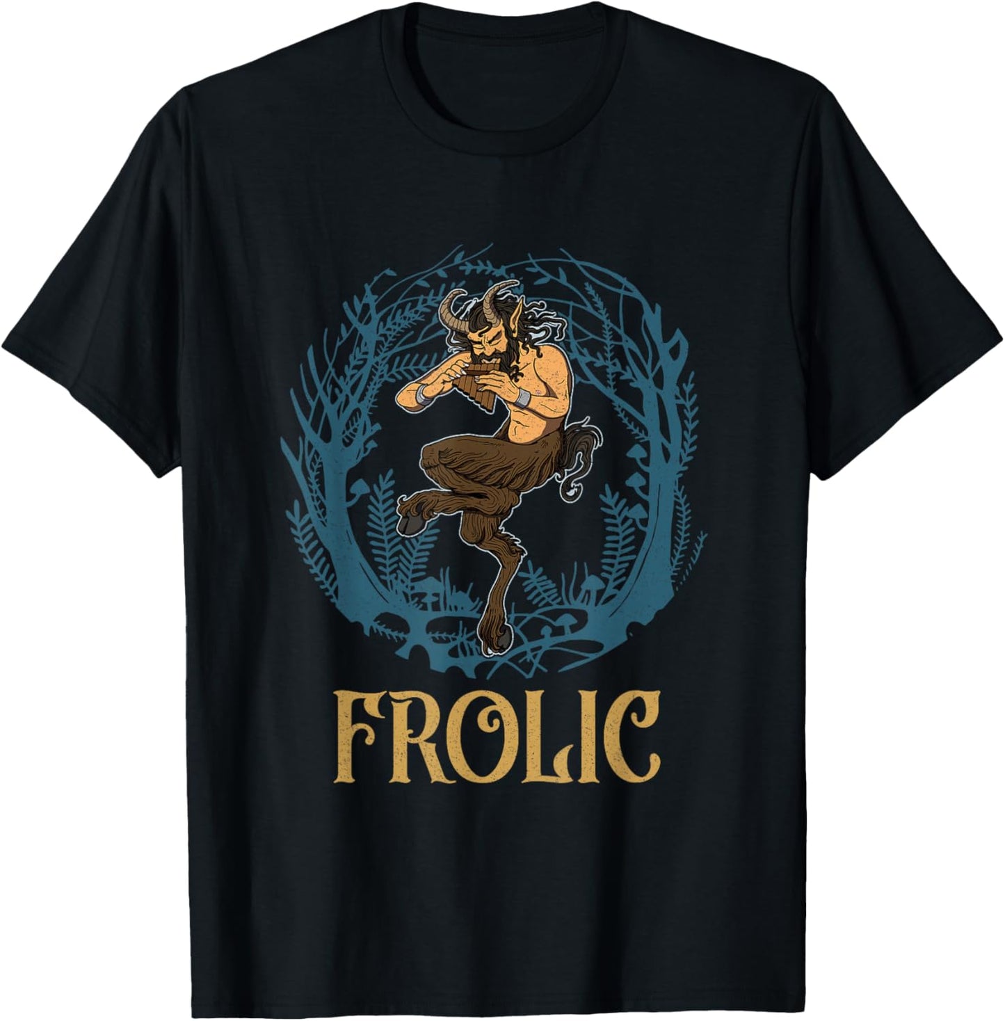Satyr mythical Greek Greece mythological ancient Pan T-Shirt - T-Shirt | Black