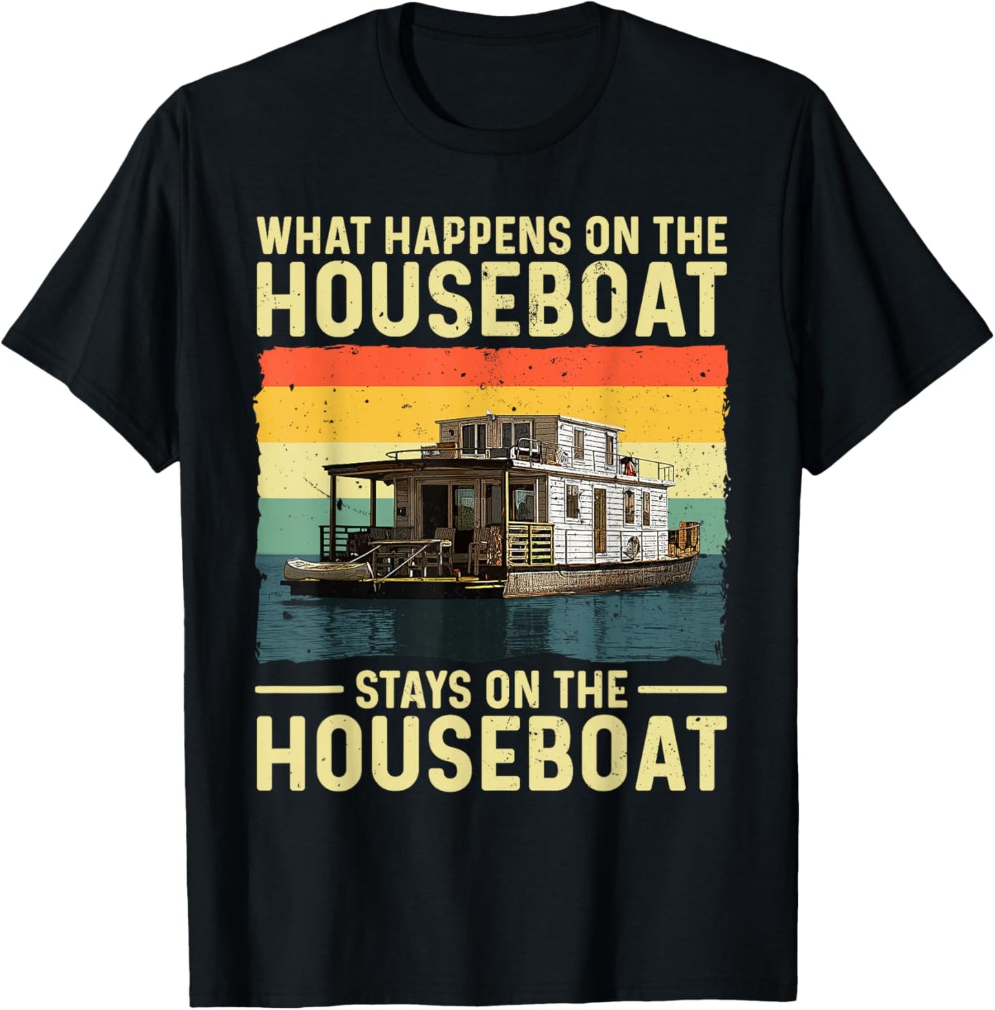 Houseboat Design Women House Boat Captain Houseboat T-Shirt - T-Shirt | Black