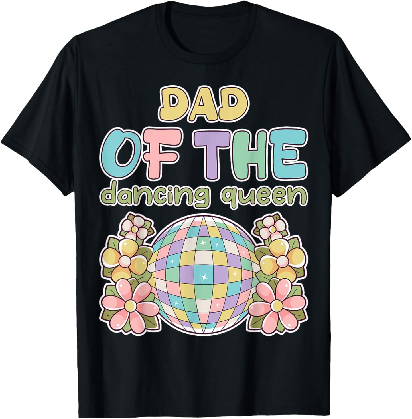 Dad of the Dance Queen Retro 17th Birthday Family Party T-Shirt - T-Shirt | Black