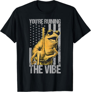 Funny Marcus The Worm You're Ruining The Vibe American Flag T-Shirt - T-Shirt | Black