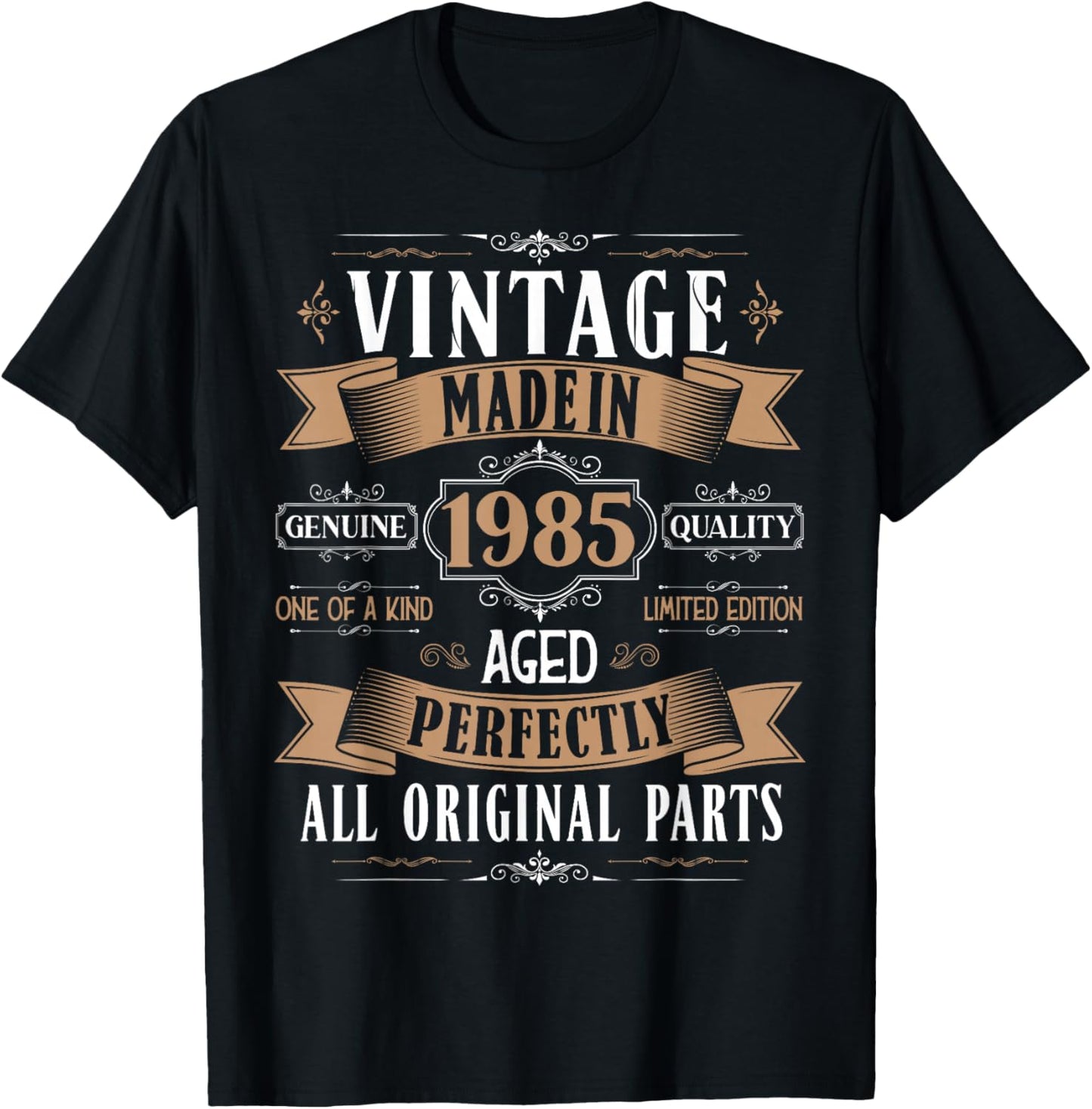 Vintage 40th birthday men Born 1985 40 years old Bday T-Shirt - T-Shirt | Black