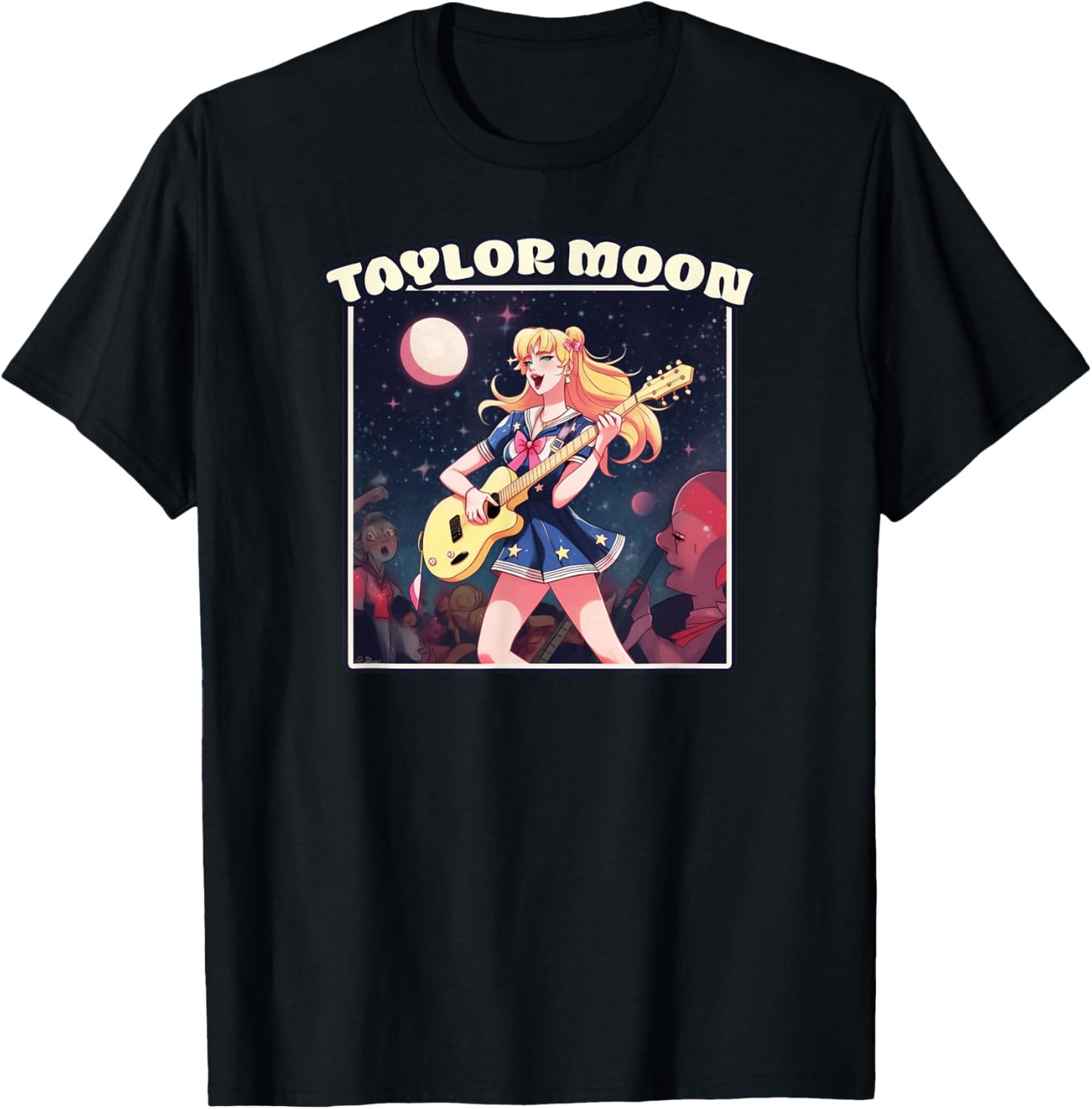 Awesome Taylor Moon | Parody | Rockstar Anime T-Shirt - T-Shirt | Black