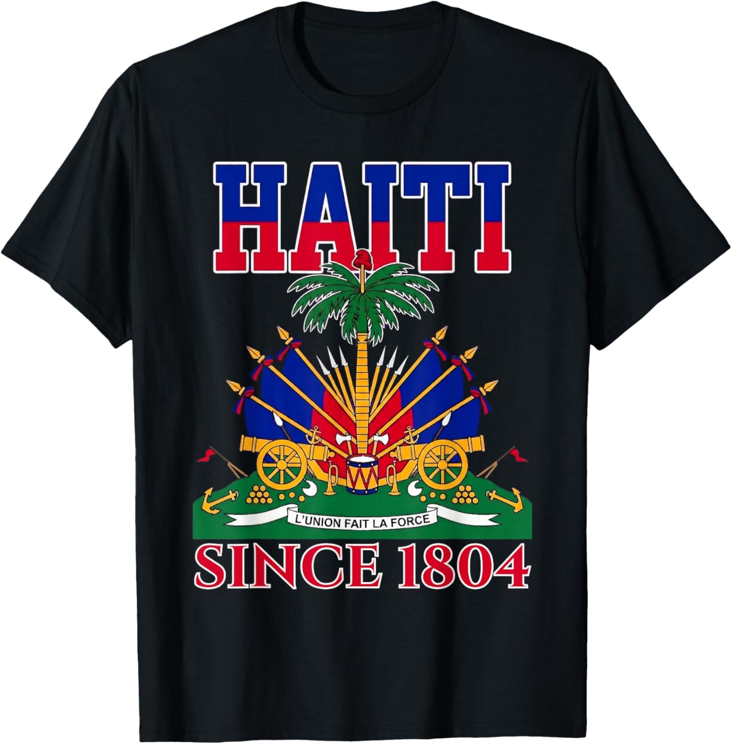 Happy Haitian Flag Day Outfit Proud Haiti T-Shirt - T-Shirt | Black