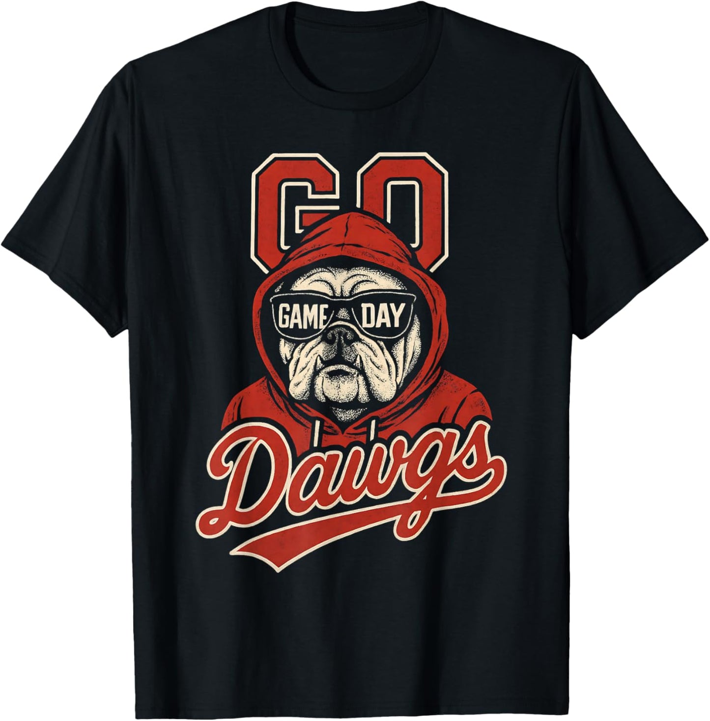Bulldogs Graphic Go Dawg Men Women Kid Boy Girl T-Shirt - T-Shirt | Black