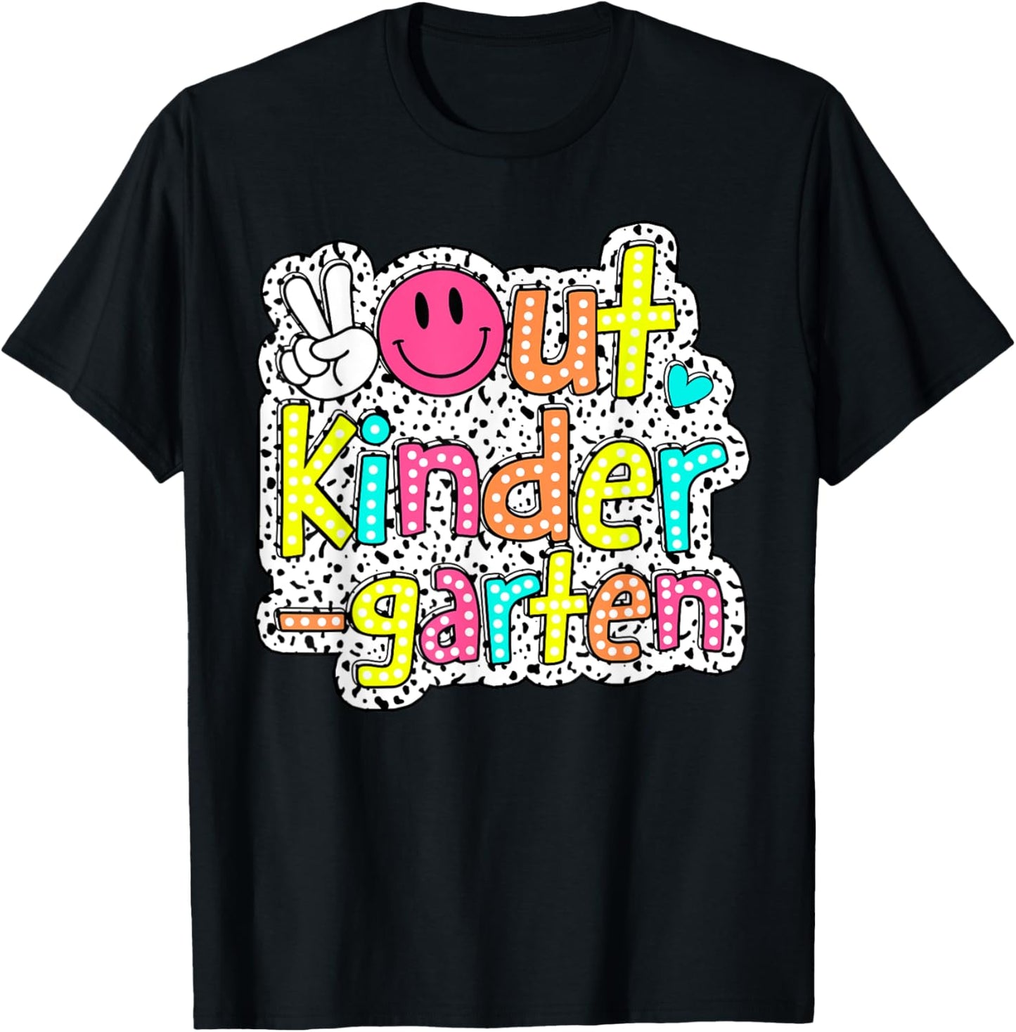Peace Out Kindergarten Graduation Class Of 2024 Kid Boy Girl T-Shirt - T-Shirt | Black