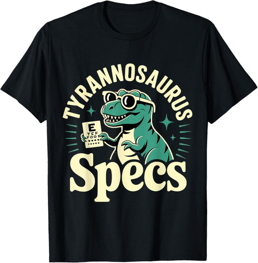 Funny Optometry Dinosaur Eyeglasses T-Shirt - T-Shirt | Black