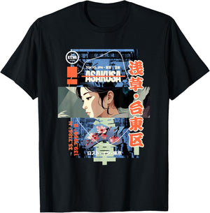 Japanese Retro Vintage 90s 80s Streetwear Tokyo Anime Manga T-Shirt - T-Shirt | Black