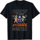 Halloween Teacher Creepin It Real With My 4th Grade Monsters T-Shirt - T-Shirt | Black
