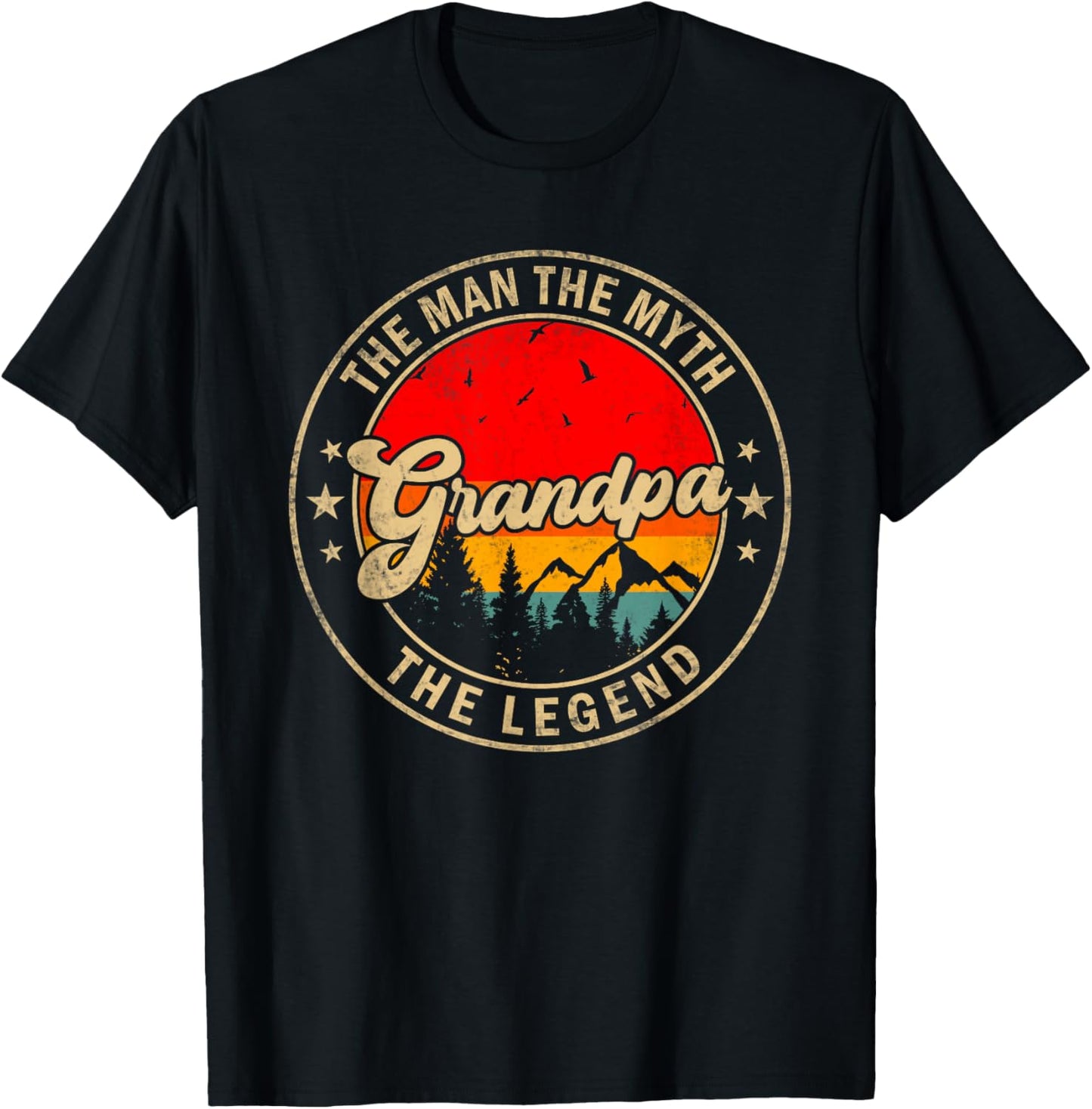 Grandpa the Man the Myth the Legend Father's Day for Grandpa T-Shirt - T-Shirt | Black