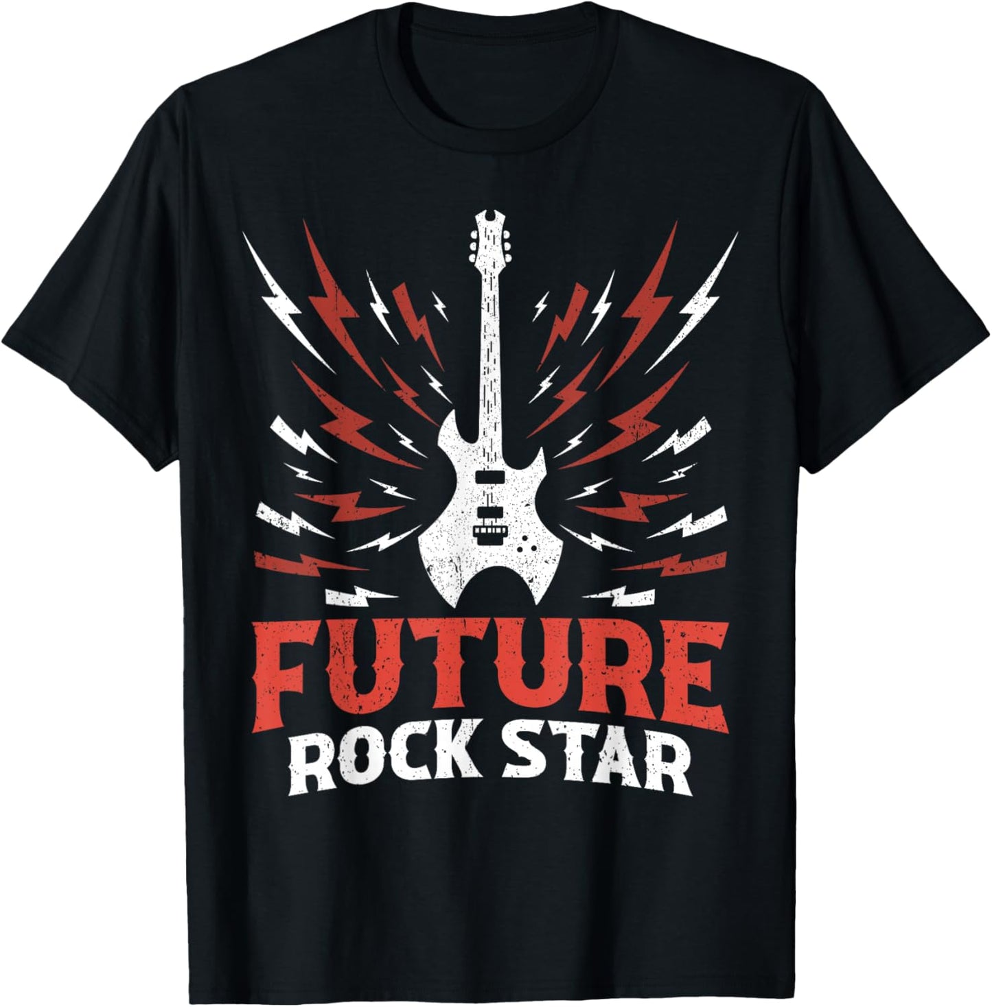 Future Rock Star Girls Boys Kids Guitar T-Shirt - T-Shirt | Black