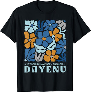 Passover Dayenu Boho Floral Pesach Jewish Humor T-Shirt - T-Shirt | Black