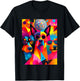 Disco Dogs Colorful Portrait – Funky Retro Party Pup Art T-Shirt - T-Shirt | Black