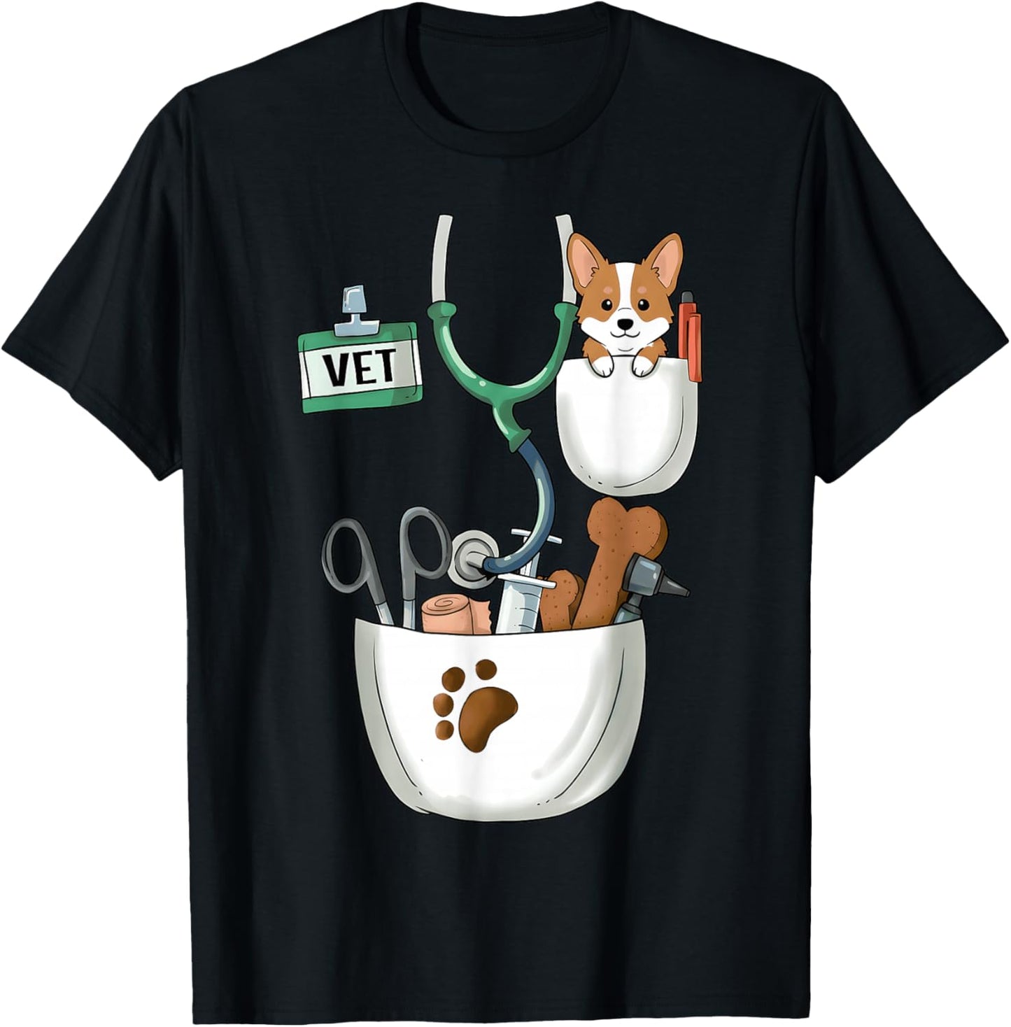 Outils de médecine vétérinaire et Chiot Corgi T-Shirt - T-Shirt | Black