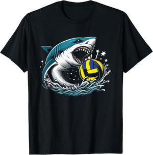 Beach Volleyball Shark Player Volleyballer Sports T-Shirt - T-Shirt | Black